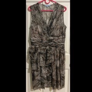 antonio melani snakeskin print fit and flare dress